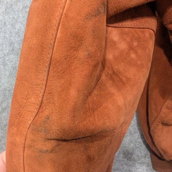 Vintage Dupont Cognac Suede Bomber Jacket - Picture 7 of 11